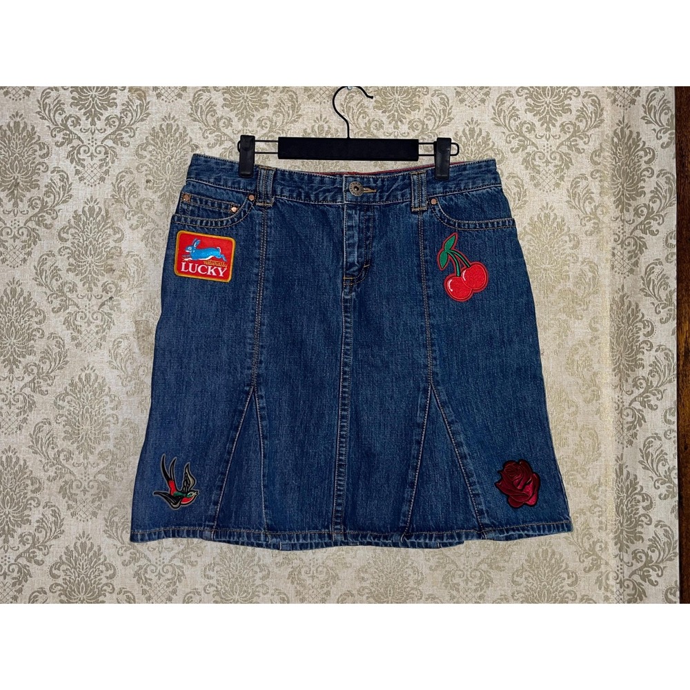 Tommy Hilfiger Women's Denim Jean Skirt DIY Upcycled OOAK Sz. 10